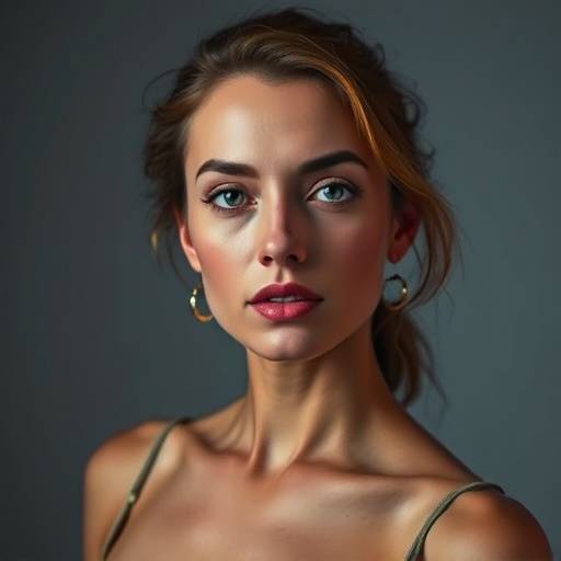 Retrato profissional de uma mulher em estúdio com iluminação dramática
